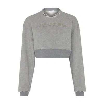Alexander Mcqueen Cut And Sew Hoodie In Grey