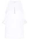 Alexander Mcqueen Ribbed Tank Top With Chain Closure In White
