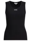 Alexander Mcqueen Ribbed Texture Sleeveless Top In Black