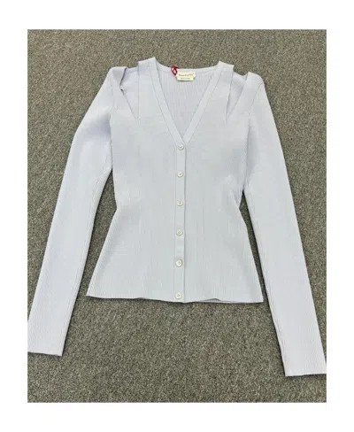 Alexander Mcqueen Cut-out Cardigan In White