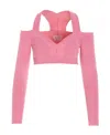 Alexander Mcqueen Cropped Shirt In Pink