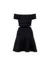 Alexander Mcqueen Cut-out Detail Off-shoulder Flare Dress In Animal Print