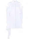 Alexander Mcqueen Amq Day Drs Mdi Hghnk Ls Bu Asymm Hem In White