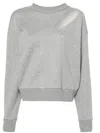 Alexander Mcqueen Crew Neck Grey Cotton Sweater In Grey