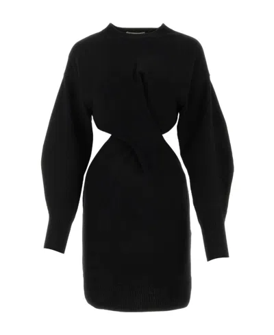 ALEXANDER MCQUEEN ALEXANDER MCQUEEN CREWNECK LONG-SLEEVED DRESS