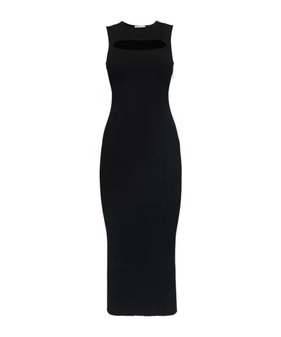 Alexander Mcqueen Cut-out Ribbed Maxi Dress In Black