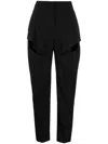 Alexander Mcqueen Cut-out Tailored Trousers In Black