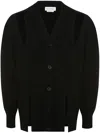Alexander Mcqueen Slashed Oversized Cardigan In Black