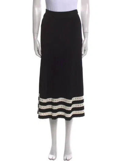 Pre-owned Alexander Mcqueen Cutout Accent Midi Length Skirt In Black