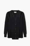 Alexander Mcqueen Slashed Oversized Cardigan In Black