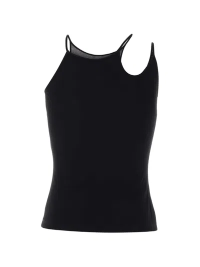 Alexander Mcqueen Cut-out Mesh Tank Top In Black