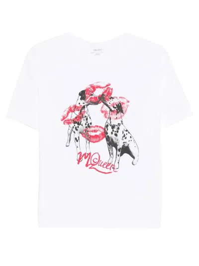 Alexander Mcqueen Dalmatian-print Cotton T-shirt Clothing In Pink