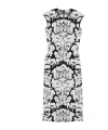 Alexander Mcqueen Damask Intarsia-knit Midi Dress In White