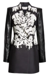 ALEXANDER MCQUEEN DAMASK JACQUARD DOUBLE BREASTED LONG SLEEVE MINIDRESS