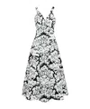 Alexander Mcqueen Damask Printed V-neck Midi Dress In White