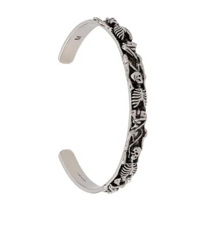 Alexander Mcqueen Dancing Skeleton Cuff In White