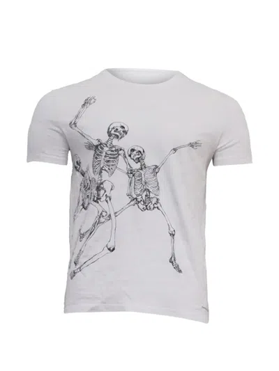 Pre-owned Alexander Mcqueen Dancing Skeletons Cotton T-shirt In White