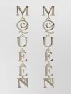 Alexander Mcqueen Interlocking Letter Earrings With Gold Finish In Metallic
