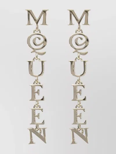 Alexander Mcqueen Dangling Drop Style Earrings In Gold