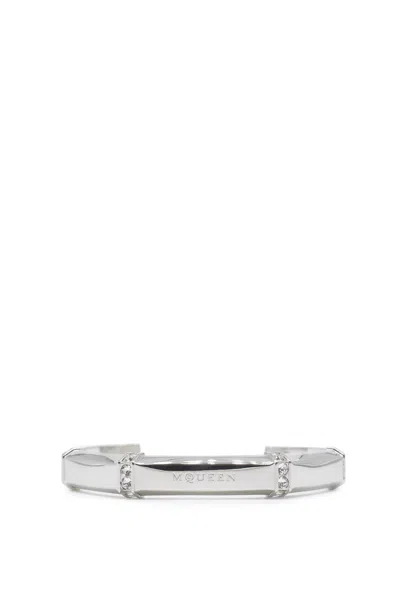 Alexander Mcqueen Dapper Cuff Bracelet In Silver