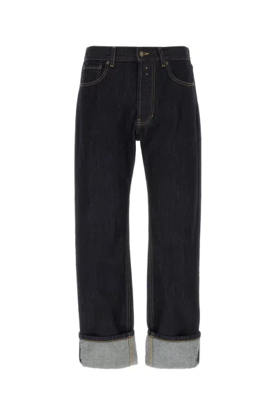 Alexander Mcqueen Dark Blue Denim Jeans In Black