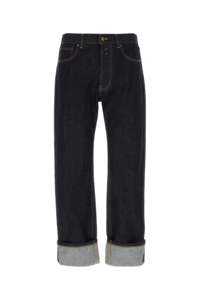 Alexander Mcqueen Dark Blue Denim Jeans In Black