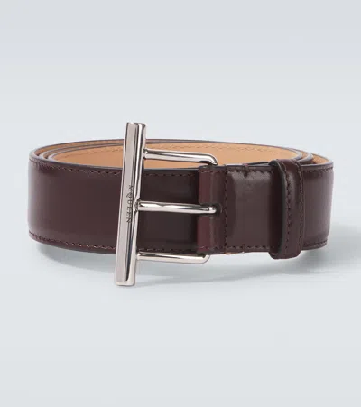 Alexander Mcqueen Leather Belt In Dark Bronze/silver