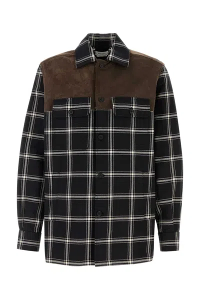 Alexander Mcqueen Dark Brown Embroidered Cotton Shirt In Blue