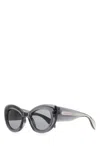 Alexander Mcqueen Dark Grey Acetate The Curve Sunglasses In Black