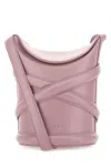 Alexander Mcqueen Dark Pink Leather The Curve Bucket Bag