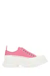 Alexander Mcqueen Women's Dark Leather Tread Slick Sneakers In Pink