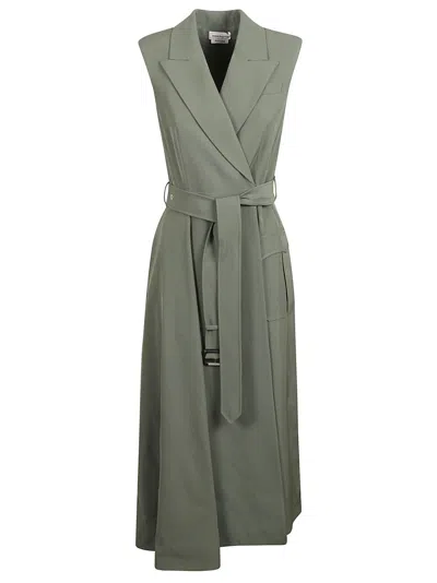 Alexander Mcqueen Day Dress In Military Green