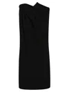 Alexander Mcqueen Draped One Shoulder Sleeveless Dress In Black