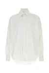 Alexander Mcqueen Poplin Shirt With Button Cuffs And Collar In Opticalwhite