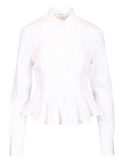 Alexander Mcqueen Dbl Layer Crop Shirt Shirts White