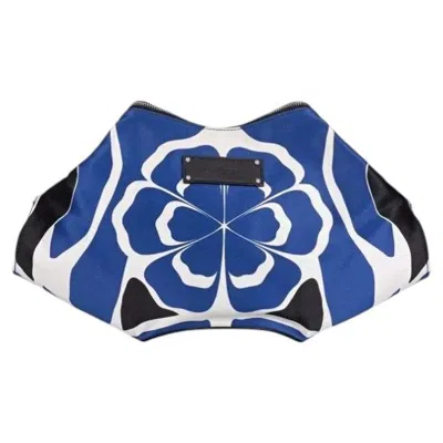 Pre-owned Alexander Mcqueen De Manta Blue Textile Clutch With Zip Closure, 2010s