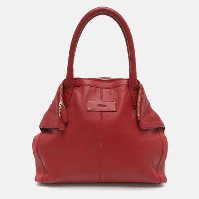 Pre-owned Alexander Mcqueen De Manta Red Leather Tote