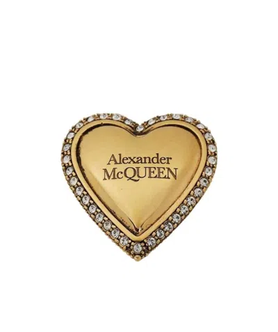 Alexander Mcqueen Debossed-logo Lace Lock In Yellow