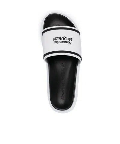 Alexander Mcqueen Debossed Logo Slides In Black