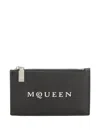 Alexander Mcqueen Debossed-logo Zipped Cardholder In Black
