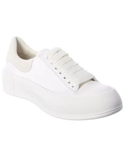 ALEXANDER MCQUEEN ALEXANDER MCQUEEN DECK PLIMSOLL CANVAS & SUEDE SNEAKER