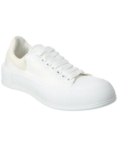 ALEXANDER MCQUEEN ALEXANDER MCQUEEN DECK PLIMSOLL CANVAS & SUEDE SNEAKER