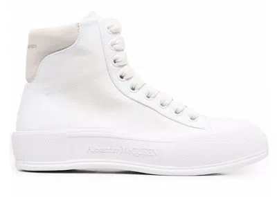 Pre-owned Alexander Mcqueen Deck Plimsoll High Top Sneaker Optical (women's) Sneakers In White