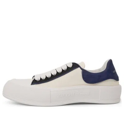 Alexander Mcqueen Deck Plimsoll Sneakers 'beige Black' In White