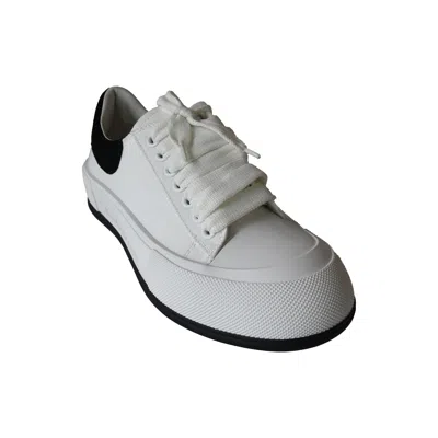 Alexander Mcqueen Deck Skate Plimsoll Lace Up White Black
