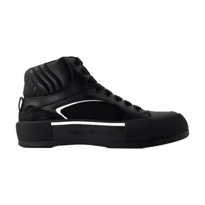 ALEXANDER MCQUEEN DECK SNEAKERS ALEXANDER MC QUEEN LEATHER BLACK/WHITE