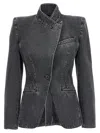 Alexander Mcqueen Mcqueen Deconstructed Denim Blazer
