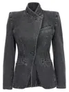 ALEXANDER MCQUEEN DECONSTRUCTED DENIM BLAZER