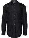 Alexander Mcqueen Decorative-buckle Cotton Shirt In Black