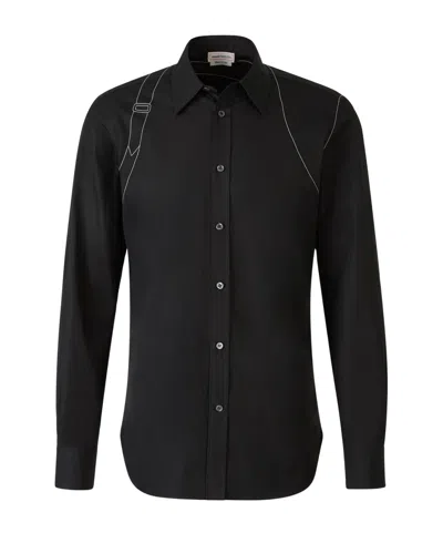 Alexander Mcqueen Harness Long Sleeved Shirt In Black